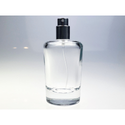 Butelka szklana perfumeryjna BODY WOOD 60 ml z atomizerem i drewnianą nasadką S073-60ml, zakręcana, butelka gwintowana